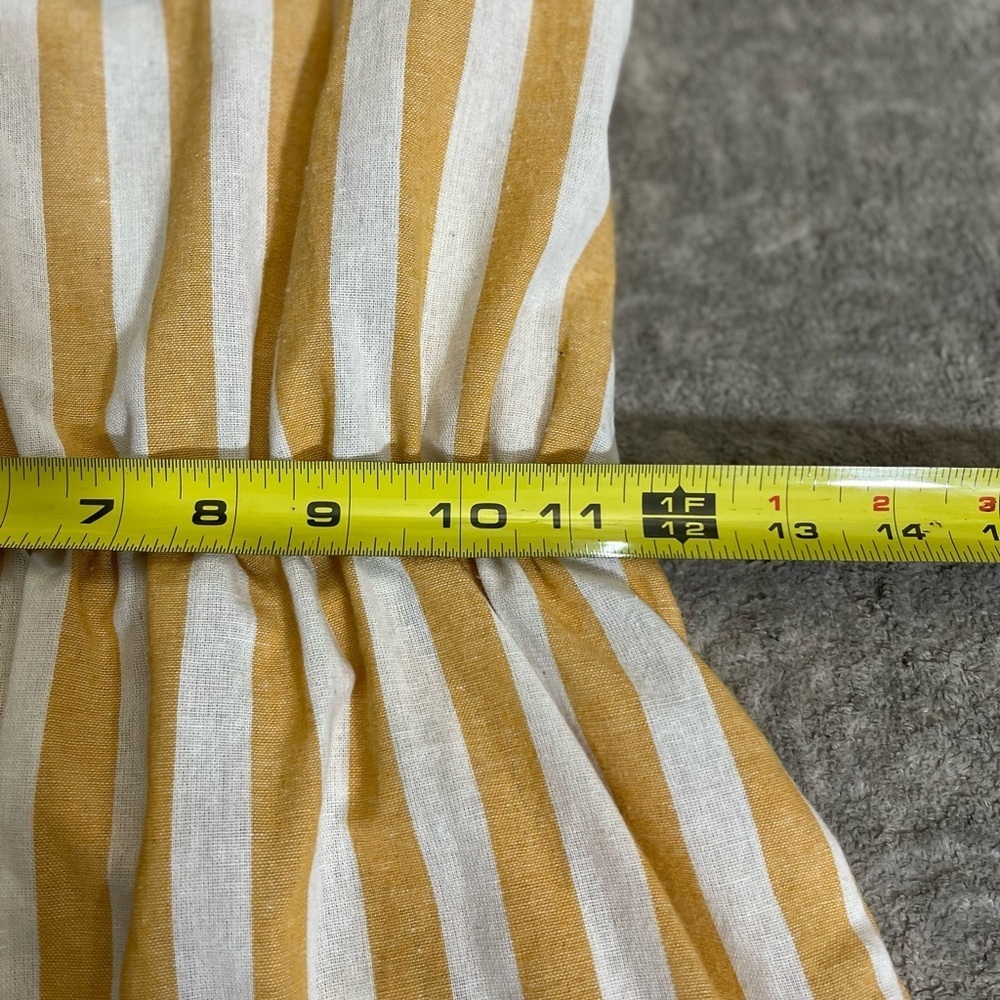 Yellow Striped Backless Romper - Picture 4 of 8